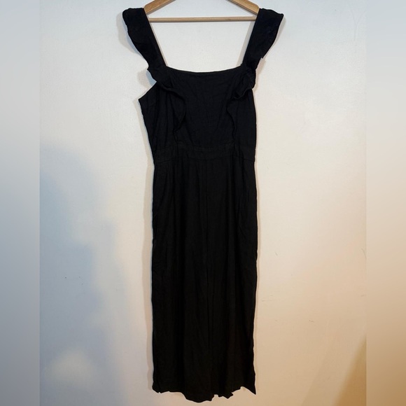Dynamite Black Ruffle Strap Jumpsuit - Size L - Picture 2 of 11